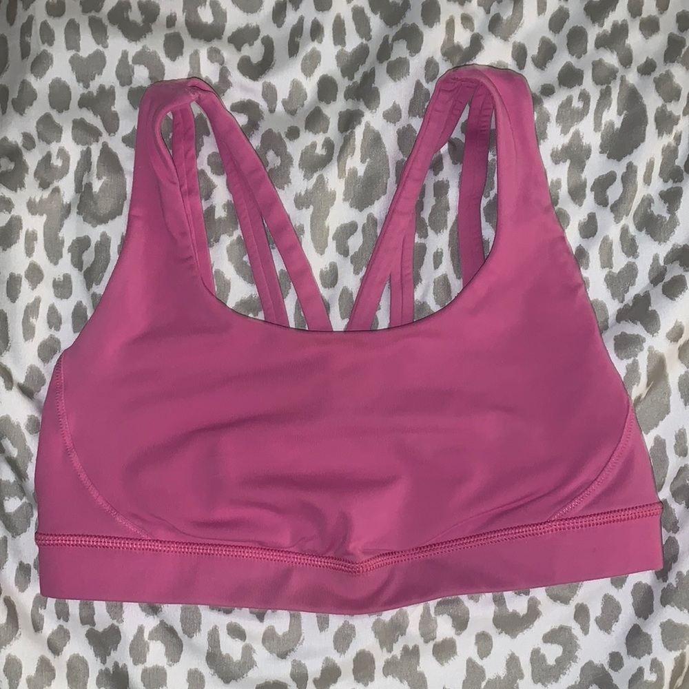 lululemon pink free to be serene sports bra sz 6